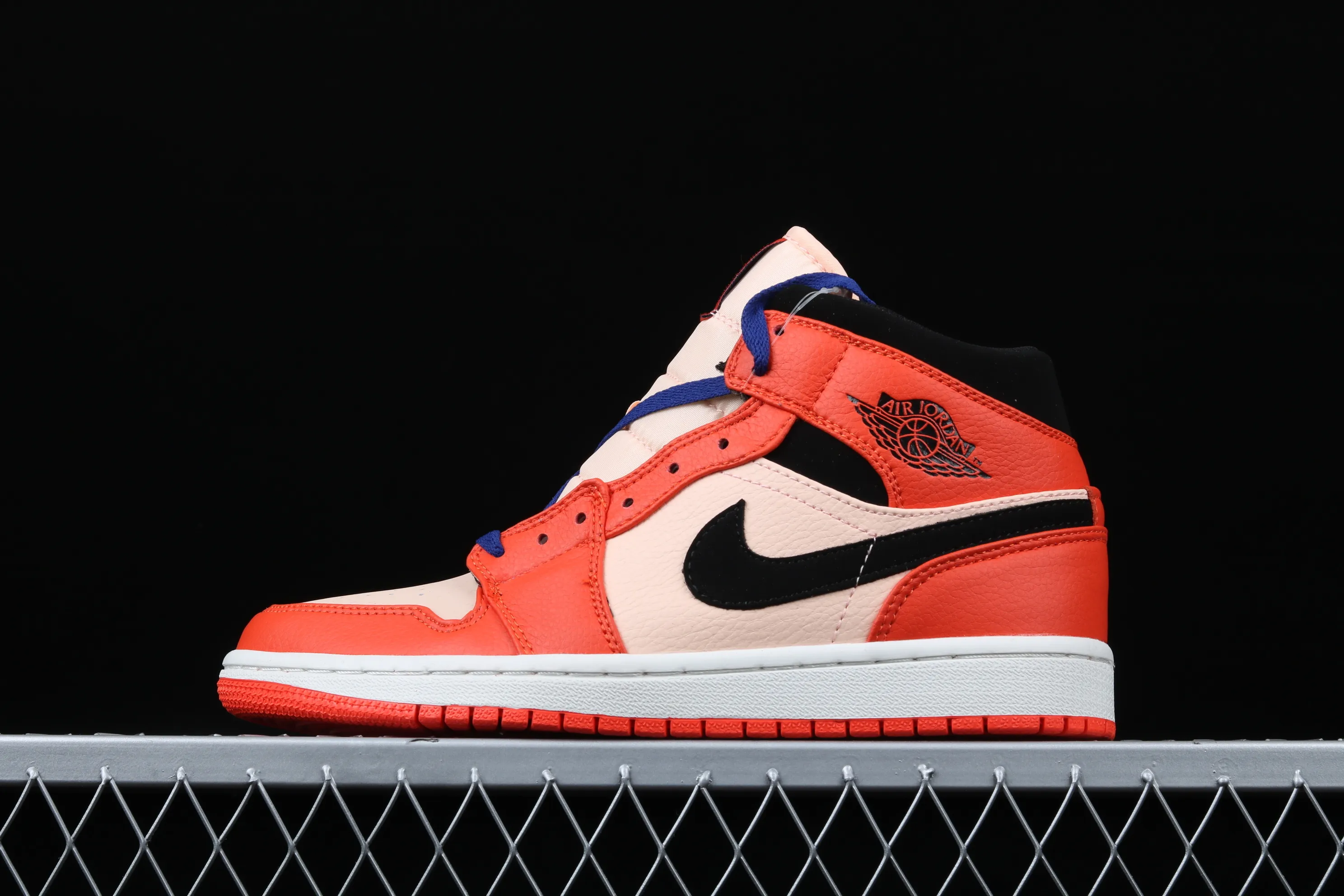 All Categories Air Jordan Jordan Series Basketball Shoes Air Jordan 1 Mid Air Jordan 1 Mid GS Blue Orange Buckle China Full First Layer Authentic Standard 852542-800